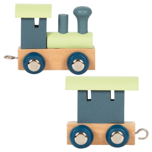 Lettertrein Polar- Locomotief en Eindwagon - Blauw