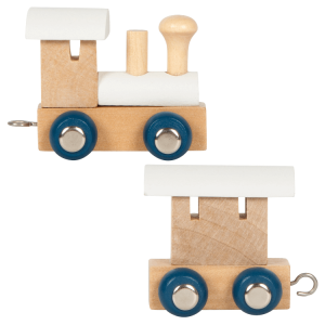 Lettertrein Polar- Locomotief en Eindwagon - Wit